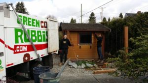 deconstructing a shed in a backyard in vancouver